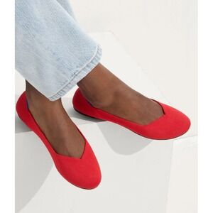Rothy's The Flat in Bright Red Knit washable Ballet Flats Women's Size 8